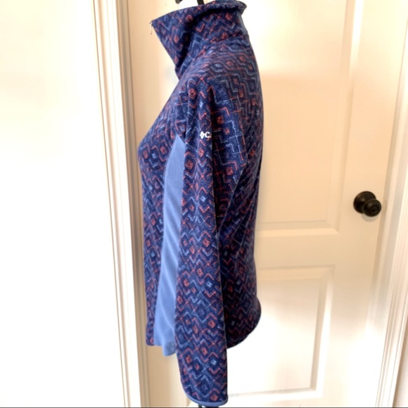 COLUMBIA 1/4 Zip Geometric Print Fleece—SZ. Med - Picture 3 of 14